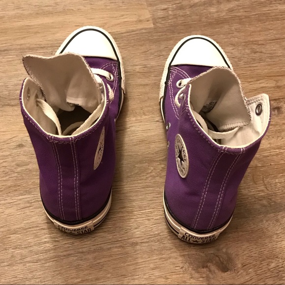 Women’s Purple High Top Converse Shoes - Picture 8 of 14